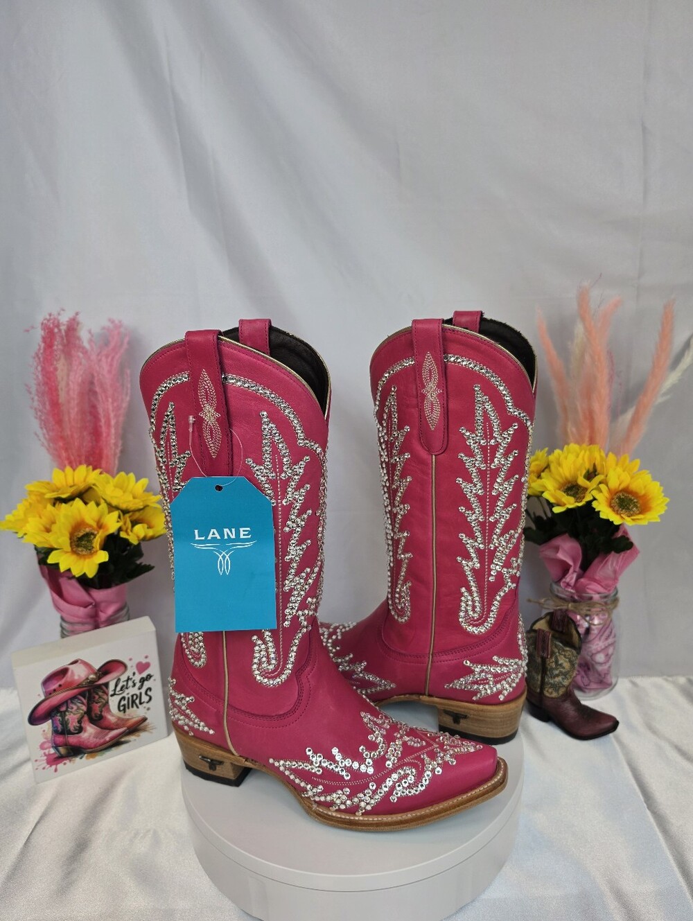 LANE Lexington Cowgirl Boots W/SWAROVSKI Crystals 7